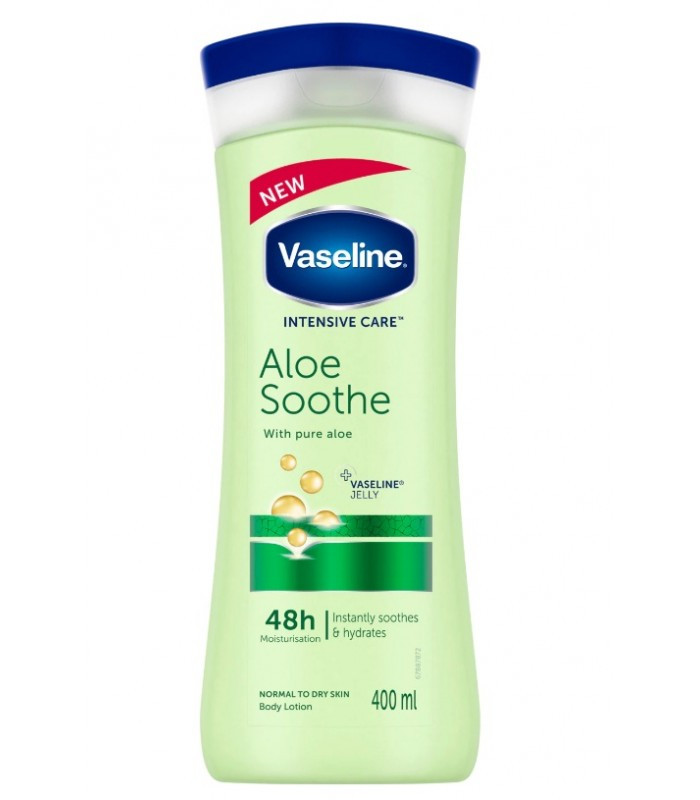 لوسیون بدن اورجینال 48 ساعته آلوئه ورا آرام بخش ۴۰۰ میل وازلین Vaseline