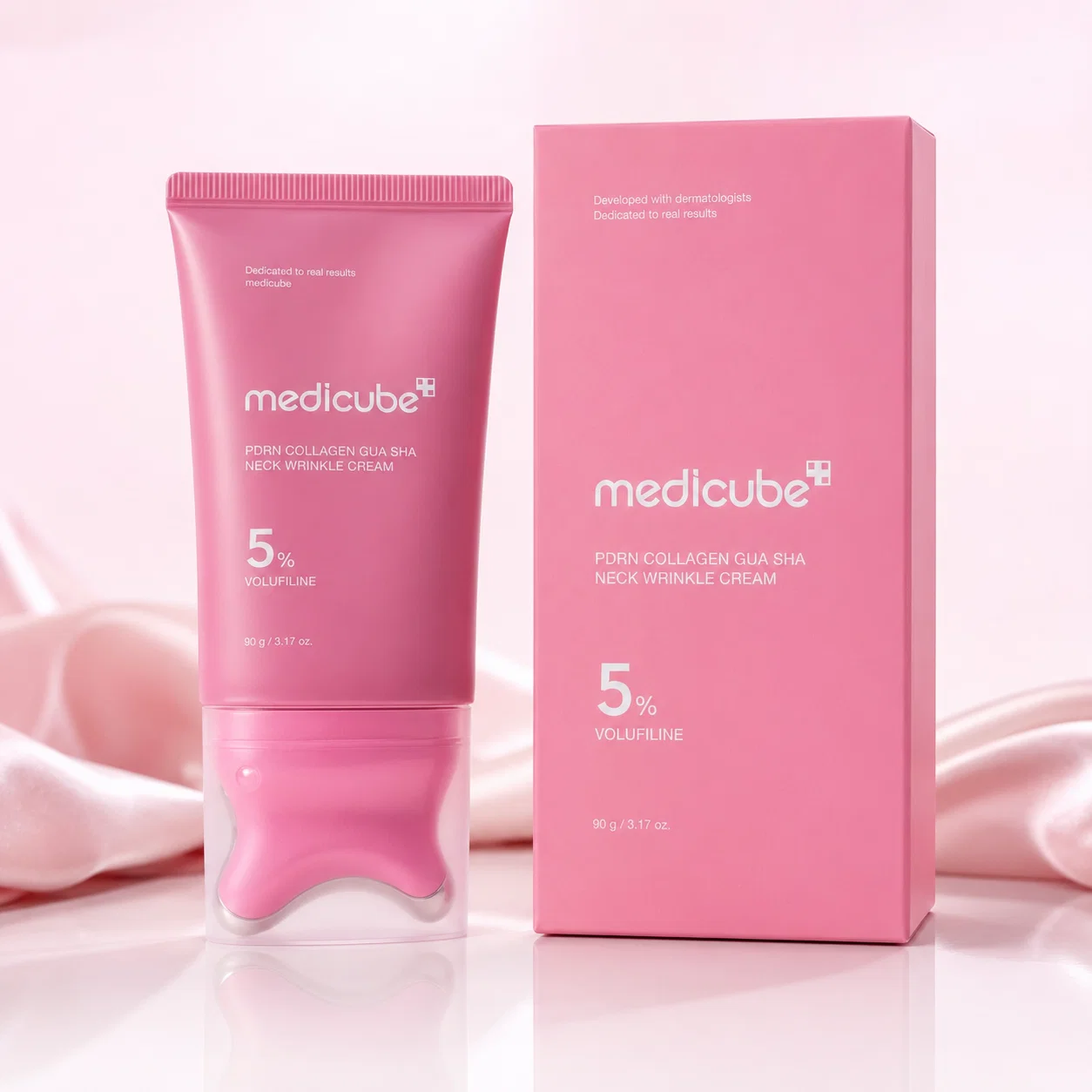 کرم لیفتینگ و ضدچروک گردن گواشا مدی کیوب Medicube حاوی PDRN و کلاژن